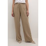 Kaffe Dames casual broek elastische taille brede pijpen volledige lengte zakken dames, Chinchilla, 32