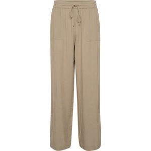 Kaffe Dames casual broek elastische taille brede pijpen volledige lengte zakken dames, Chinchilla, 32