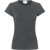 My Essential Wardrobe - Blouseshirt - Duifblauw - Geribbeld Gebreid