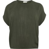 Kaffe - Curve - Top - Kaki - 100% Viscose - Korte Mouwen