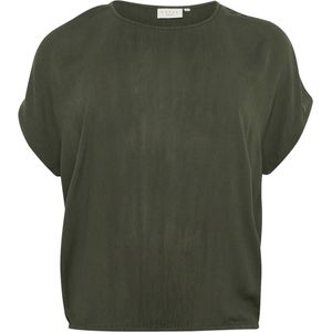 Kaffe - Curve - Top - Kaki - 100% Viscose - Korte Mouwen