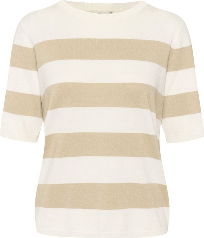 Kaffe - Truien Dames - Grijs - Gestreept - Korte Mouw - Nylon