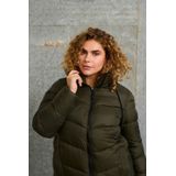 Kaffe - Curve - Gewatteerde Jas - Donkergroen - Met Capuchon
