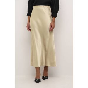 Kaffe - Midi Rok - Champagne - Satijn