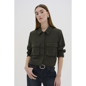 MY ESSENTIAL WARDROBE - HACEMW JACKET - Blazer - Donkergroen - Katoen