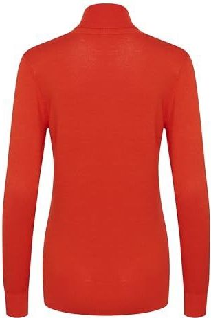 KAFFE - Kaffe Rollneck T-shirt - Vurig Rood - Dames - Slim Fit