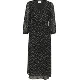 Kaffe - Jurk 'Sally' - Zwart/Wit - Jerseyjurk - 3/4 Lengte - V-hals