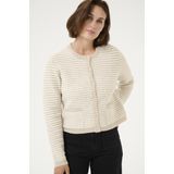 Kaffe Vest Kaellery Knit Cardigan 10509031 106870 Feather Grey/chalk Struc Dames