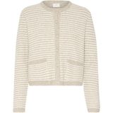 Kaffe Vest Kaellery Knit Cardigan 10509031 106870 Feather Grey/chalk Struc Dames