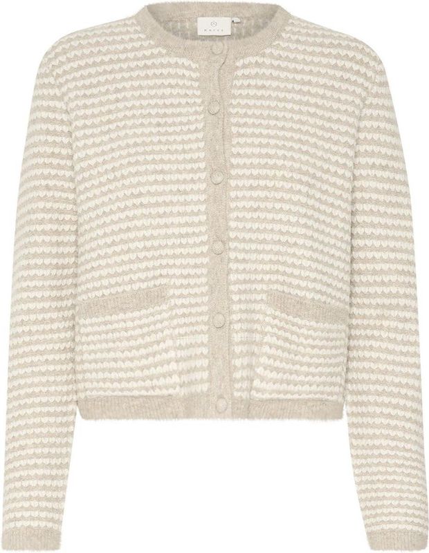 Kaffe Vest Kaellery Knit Cardigan 10509031 106870 Feather Grey/chalk Struc Dames
