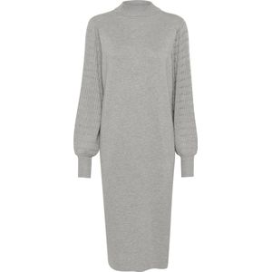 Jurk - Loose Fit - Grijs Melange - 80% Viscose, 20% Nylon