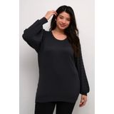 Kaffe Curve - Celestial Blue - Gebreide Trui - Dames - Met Pofmouwen
