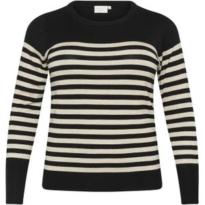 Kaffe Curve - Gebreide Trui - Streep - Lange Mouwen - Ronde Hals