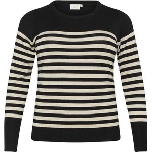 Kaffe Curve - Gebreide Trui - Streep - Lange Mouwen - Ronde Hals