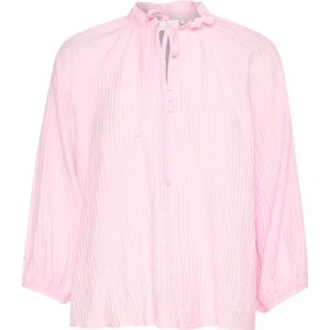 KAFFE Kaffe Damesblouse met V-hals en knopen, regular fit, 3/4 mouwen, heuplengte, damesblouse, Lilac Snow, 44