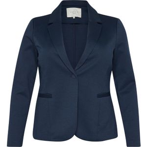 Kaffe - Blazer - Blauw - Polyestermix - Reverskraag Lange Mouwen Knoopsluiting
