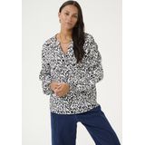 Kaffe - Kamathilde Blouse - Blouse - Chalk/Black Graphic Lines - 100% Viscose