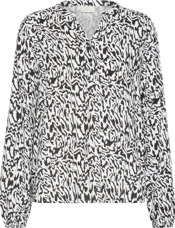 Kaffe - Kamathilde Blouse - Blouse - Chalk/Black Graphic Lines - 100% Viscose