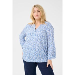 Kaffe Curve, Dames, Blouses & Shirts, Blauw, Maat: 2XL