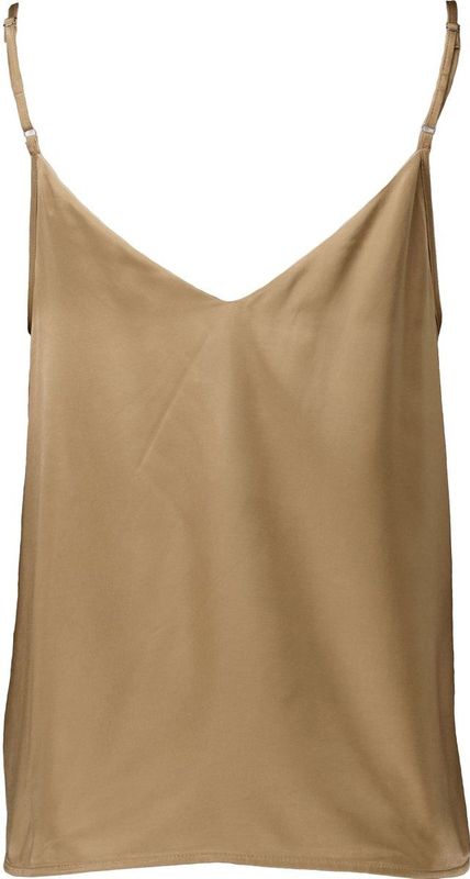 My Essential Wardrobe Top - Beige - Effen - V-hals