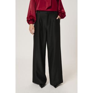 My Essential Wardrobe Lavinamw High Wide Pant Broeken Dames - Zwart