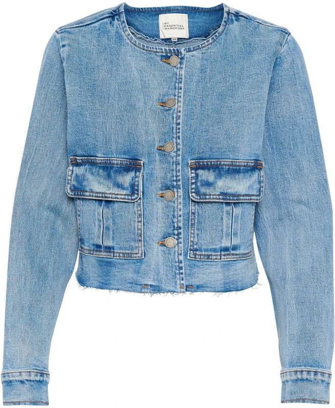 My Essential Wardrobe - Lichtblauwe Retro Wash Denim Jas - Dames - Denim