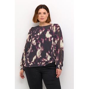 Kaffe - Curve - Blouse - Voile - Ronde Hals met Knoopjes