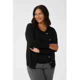 Kaffe Curve - Cardigan - Zwart - Viscosemix - Ronde Hals - Knoopsluiting