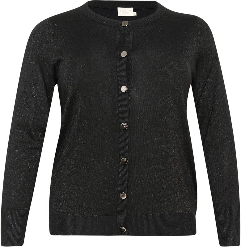 Kaffe Curve - Cardigan - Zwart - Viscosemix - Ronde Hals - Knoopsluiting