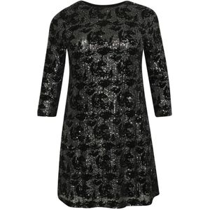 KAFFE - KC Brit - Jurk - Zwart - Pailletten - Knielengte