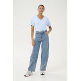 T-shirt - Effen - Jersey - V-hals - Losse Pasvorm