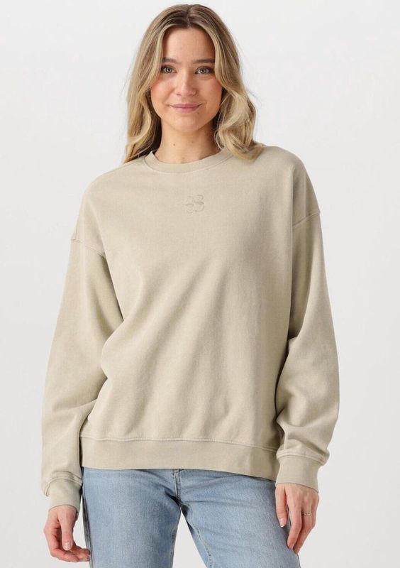 My Essential Wardrobe - Sweatshirt - Beige - Zand Logo Geborduurd