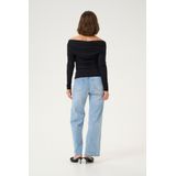 Kaffe top zwart rib gebreid