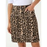 Kaffe - Denim Rok - Luipaardprint - Hoge Taille