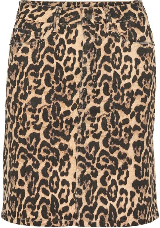 Kaffe - Denim Rok - Luipaardprint - Hoge Taille