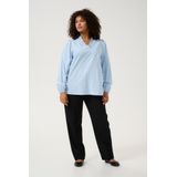 Kaffe Curve - Blouse - Blauw - Chambray - V-hals