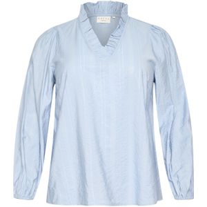Kaffe Curve - Blouse - Blauw - Chambray - V-hals