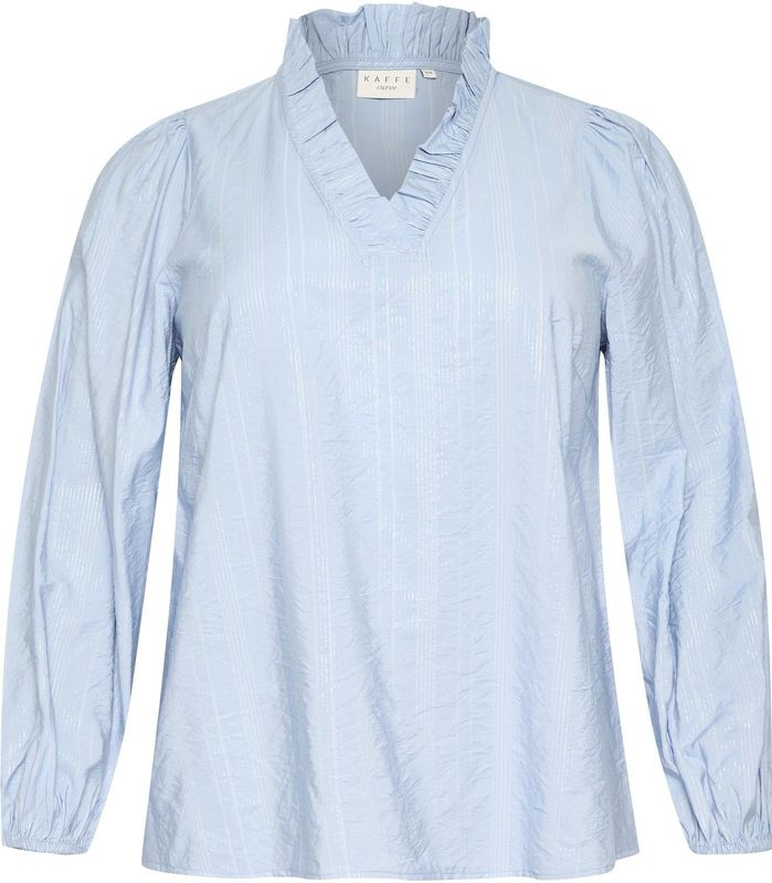 Kaffe Curve - Blouse - Blauw - Chambray - V-hals