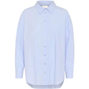 My Essential Wardrobe Sunnamw Boxy Shirt Blouses Dames - Lichtblauw - Maat 42