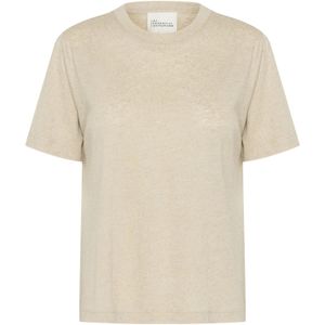 My Essential Wardrobe Lisamw Tee Tops & T-shirts Dames - Shirt - Beige - Maat L