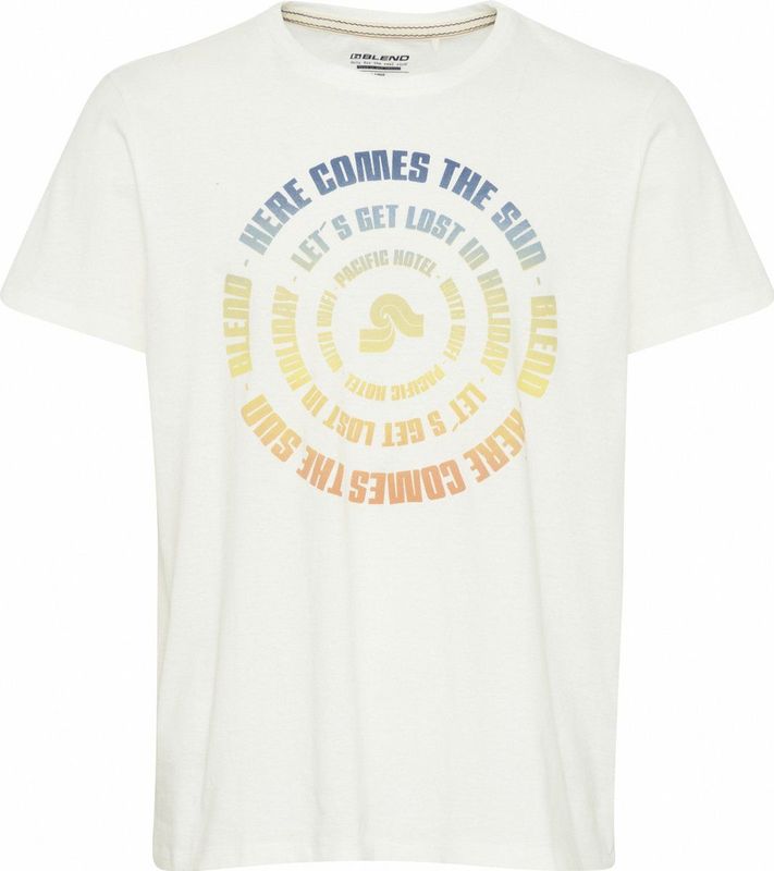 BLEND Shirt  blauw / lichtgeel / oranje / wit