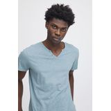 T-shirt - Dusty Blue - Regular Fit - Korte Mouwen - V-hals