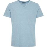 T-shirt - Dusty Blue - Regular Fit - Korte Mouwen - V-hals