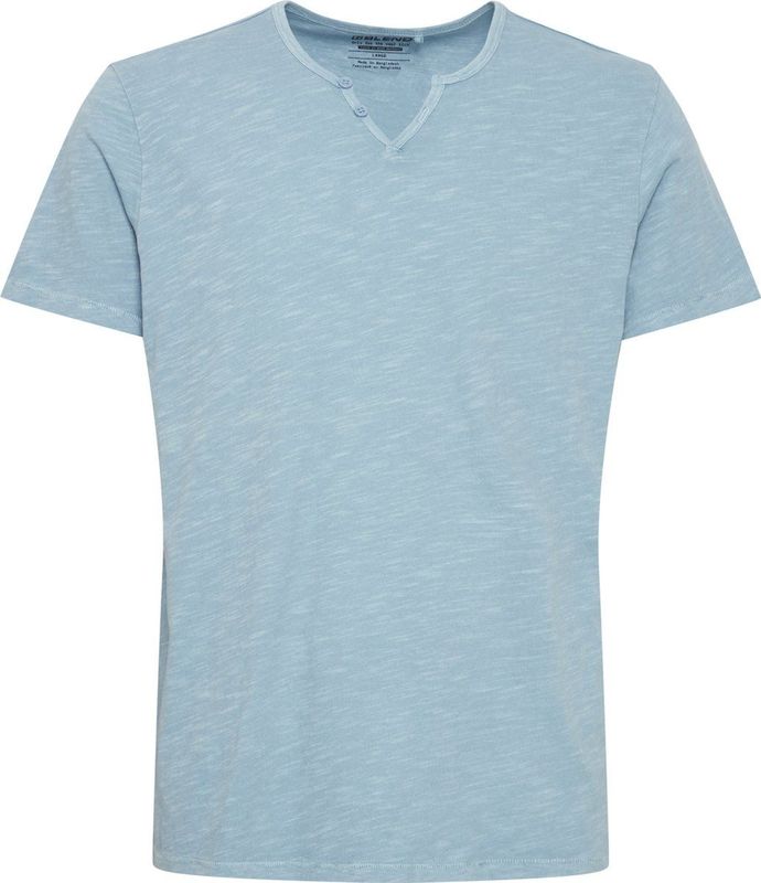 T-shirt - Dusty Blue - Regular Fit - Korte Mouwen - V-hals