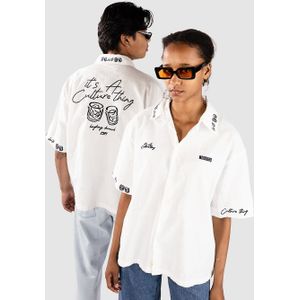 Woodbird - Overhemd - Ecru - Katoen - Linnen - Korte Mouwen