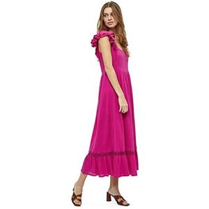 Desires dames Chira mouwloze midkuit jurk Festviale fuchsia M