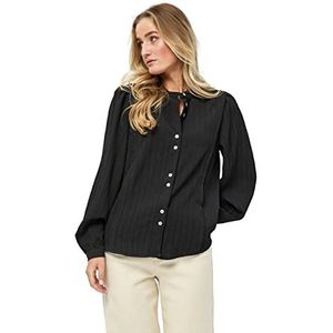 Peppercorn Mimmi shirt met lange mouwen | zwarte dames tops | lente shirt dames | maat L