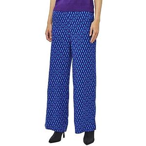 Peppercorn Orella High Waisted Wide Leg Pant Grote broek met hoge taille, Imperial Blue Print, 14 Dames, Imperial Blue Print