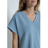 Peppercorn - Dicette - T-shirt - Hemelsblauw - V-hals - Kwartmouw
