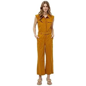 Minus Shelba 1 linnen jumpsuit voor dames, Bruin (5440 Sun Baked Brown)